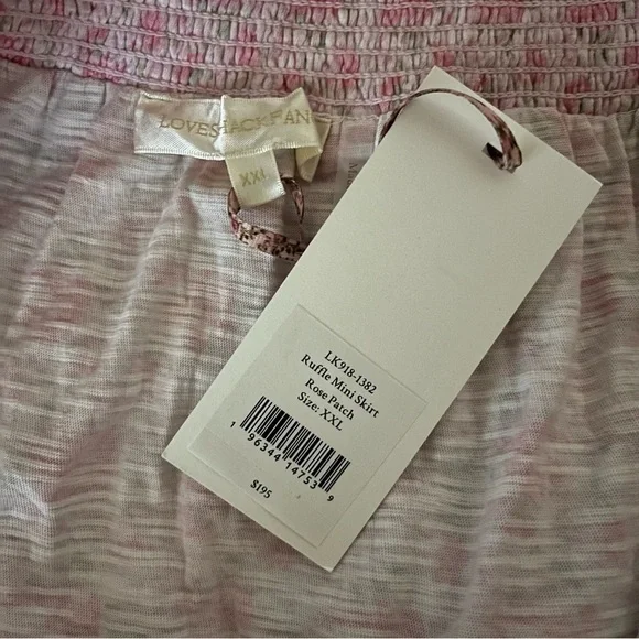 NWT LoveShackFancy Ruffle Mini Skirt Rose Patch - Picture 13 of 13